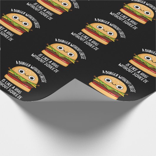 Papier Cadeau Un hamburger sans fromage amusant Nourriture Pun D (Coin)