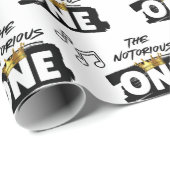 Papier Cadeau Un Hip hop rétro célèbre 1er anniversaire (Coin rond)