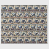 Papier Cadeau Un homme en vélo droit (Plat)