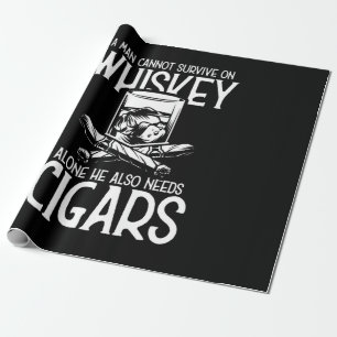 Papier Cadeau Un Homme Qui Aime Le Whiskey Et Le Cigar