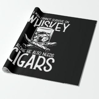 Papier Cadeau Un Homme Qui Aime Le Whiskey Et Le Cigar