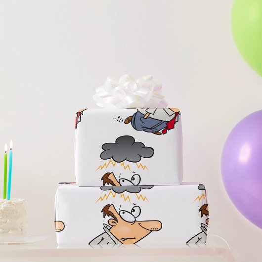 Papier Cadeau Un Homme Sous Un Nuage