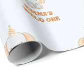 Papier Cadeau Un joli éléphant sauvage 1er anniversaire (Coin rond)