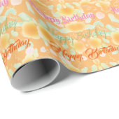 Papier Cadeau Un joyeux anniversaire moderne (Coin rond)