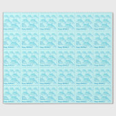 Papier Cadeau Un joyeux anniversaire pour les dauphins bleus amu (Plat)