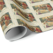 Papier Cadeau Un joyeux cadeau de Noël victorien Yuletide (Coin rond)