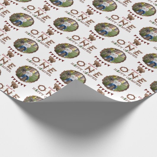 Papier Cadeau Un joyeux Camper 1er Anniversaire Papier photo (Coin)