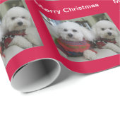 Papier Cadeau Un Joyeux Noël de Bichon ! (Coin rond)