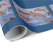 Papier Cadeau Un morceau de dauphins de saut (Coin rond)