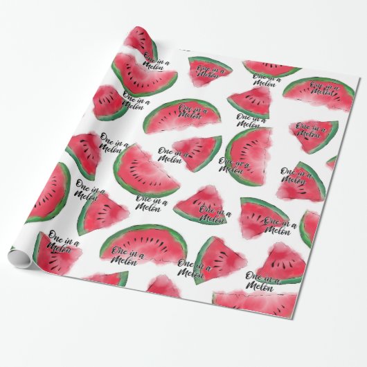Papier Cadeau Un Motif d'aquarelle de melon (Déroulé)