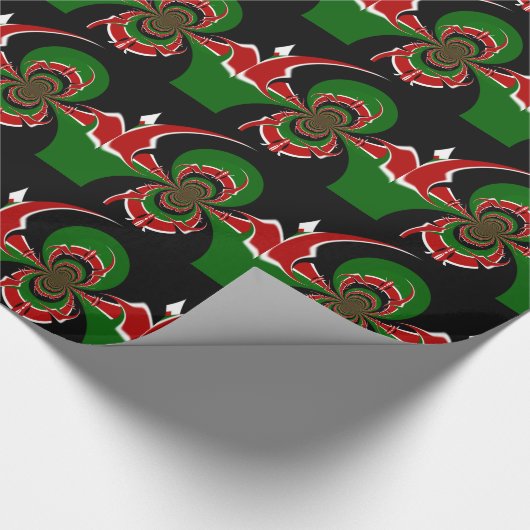 Papier Cadeau Un Motif du drapeau kényan dynamique : un art puis (Coin)