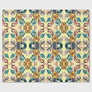 Papier Cadeau Un motif floral tendance multicolore vibrant desig
