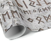 Papier Cadeau Un motif plus ancien de Futhark sur la texture de (Coin rond)