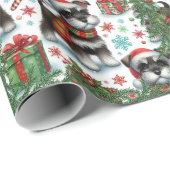 Papier Cadeau Un Noël très schnauzer (Coin rond)