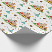 Papier Cadeau Un ours mignon avec pot de miel (Coin)