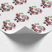 Papier Cadeau Un Père Noël de Noël amusant avec une boisson de M (Coin)