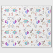 Papier Cadeau Un Petit Est En Route, Baby shower Enveloppé (Plat)