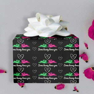 Papier Cadeau Un Petit Grotte Moderne Cute Noir Rose Vert Carton