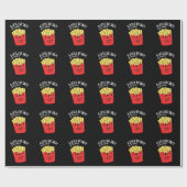 Papier Cadeau Un peu salé Fries amusantes Pun Dark BG (Plat)
