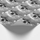 Papier Cadeau Un Pomeranian noir et blanc (Coin)