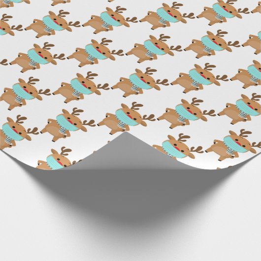 Papier Cadeau Un renne de Père Noël amusant dans le Faciemask No (Coin)