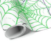 Papier Cadeau Un simple Motif Web d'Halloween Spider (Coin rond)