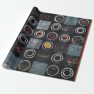 Papier Cadeau Un tableau abstrait ; une grille de cercles estamp