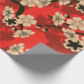 Papier Cadeau un tuile sans soudure de style japonais avec ceris (Coin)