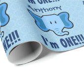 Papier Cadeau Un visage mignon A02A d'éléphant de ęr (Coin rond)