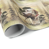 Papier Cadeau Une bécasse avec le setter anglais (Coin rond)