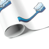 Papier Cadeau Une brosse à dents bleue (Coin rond)