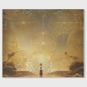Papier Cadeau Une contemplation dorée (Plat)