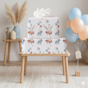 Papier Cadeau Une drôle d'oie 1er anniversaire carte de vœux aqu