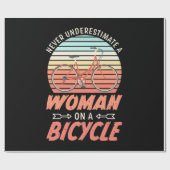 Papier Cadeau Une Femme En Vélo (Plat)