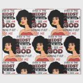 Papier Cadeau  Une femme noire faisant confiance à Dieu dans la  (Plat)