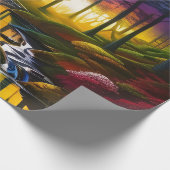 Papier Cadeau Une femme ramassant des fleurs près du ruisseau (Coin)