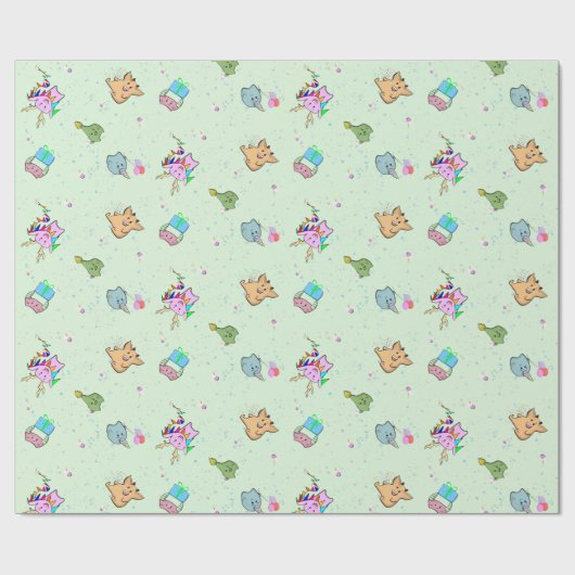 Papier Cadeau Une fête monstre (Plat)