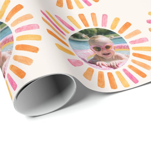 Papier Cadeau Une fille heureuse Sunshine (Coin rond)