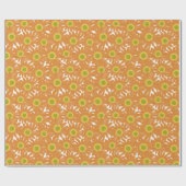 Papier Cadeau Une fleur orange  (Plat)