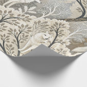 Papier Cadeau Une forêt d'hiver paisible avec des loups blancs (Coin)