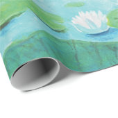 Papier Cadeau Une Grenouille S'Enfonce Dans L'Étang Illustration (Coin rond)