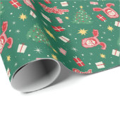 Papier Cadeau Une histoire de Noël | Motif d'icône de Noël (Coin rond)