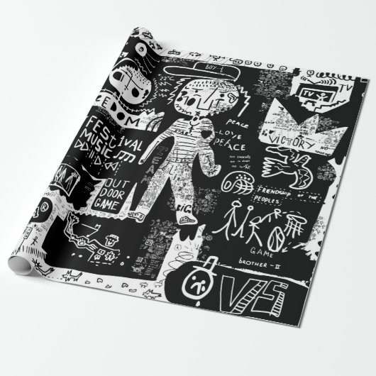 Papier Cadeau Une image qui inclut une pluralité de symboles.str (Déroulé)