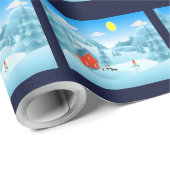 Papier Cadeau Une journée d'hiver froide - (Coin rond)