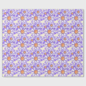 Papier Cadeau Une marguerite violette/papillon (Plat)