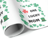 Papier Cadeau Une mère chanceuse irish (Coin rond)