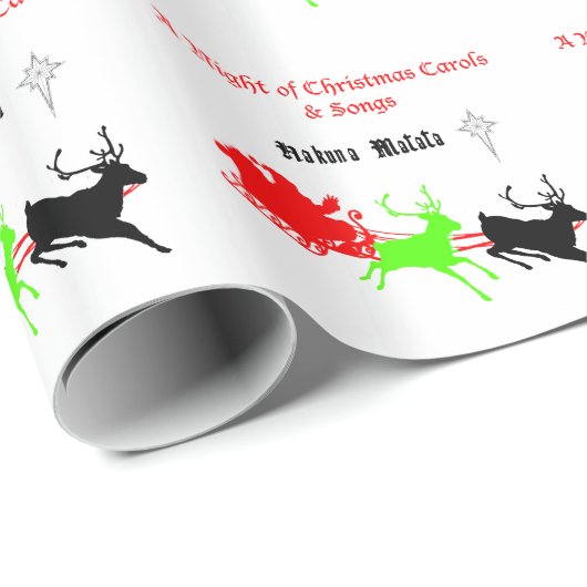 Papier Cadeau Une nuit de chants et chants de Noël Hakunamatata (Coin rond)