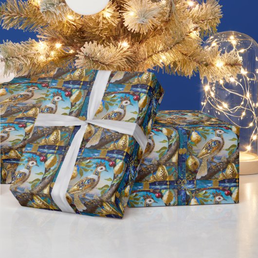 Papier Cadeau Une perdrix dans un arbre à poires (Vacances)