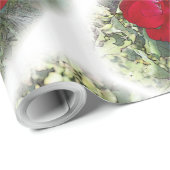 Papier Cadeau Une rose solitaire (Coin rond)