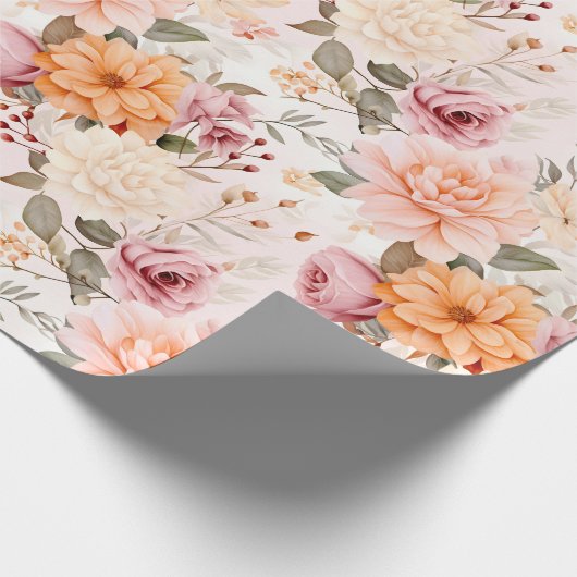 Papier Cadeau Une série de fleurs automnales Design 2 (Coin)